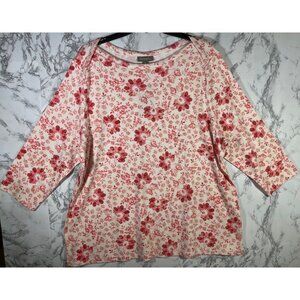Style & Co Floral Print 3/4 Sleeve Top 3X 100% Supima Cotton